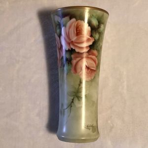 Vintage Alboth & Kaiser Bavaria Hand-Painted Rose Vase • Made In Western Germany